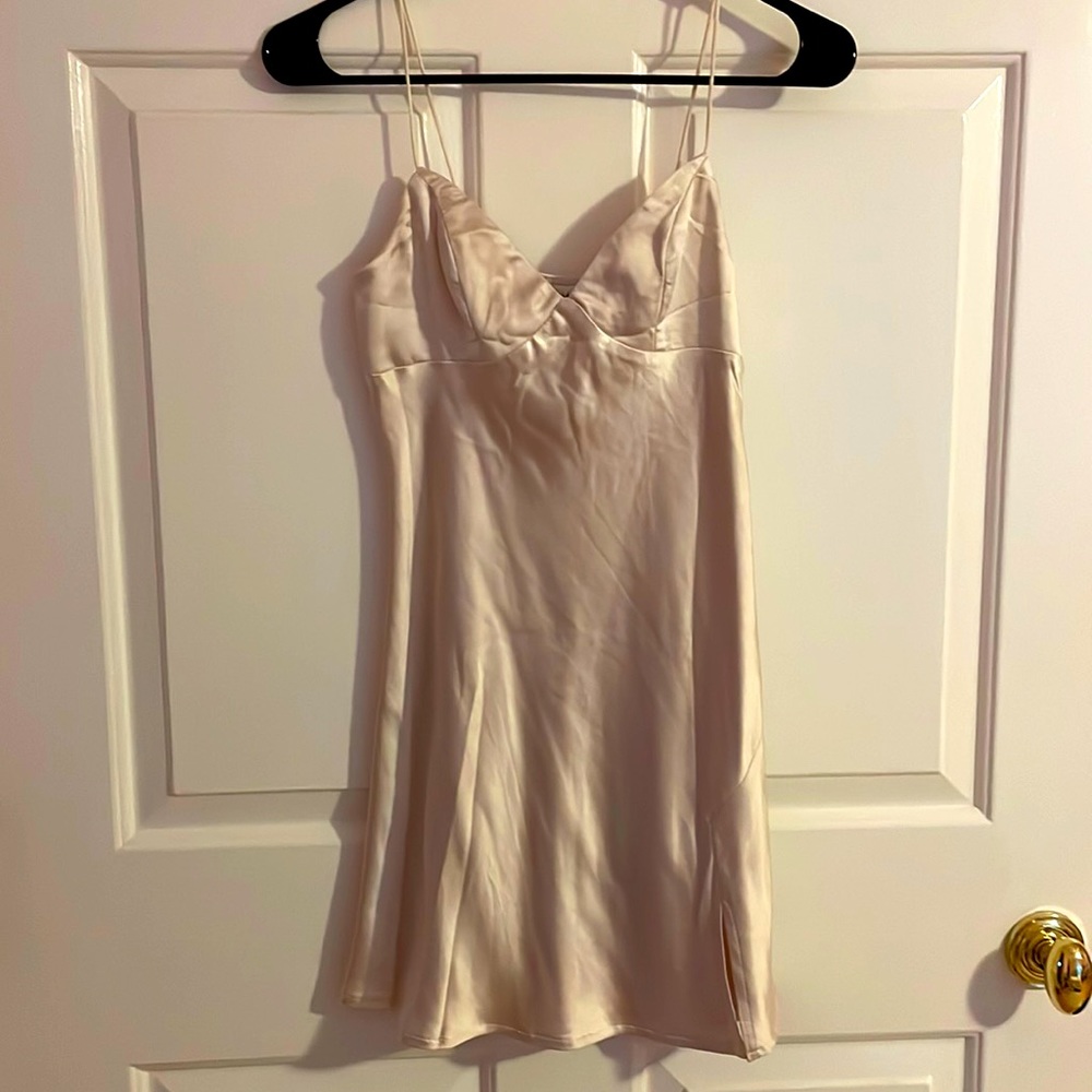 NEW Princess Polly Champagne Satin Slip Dress